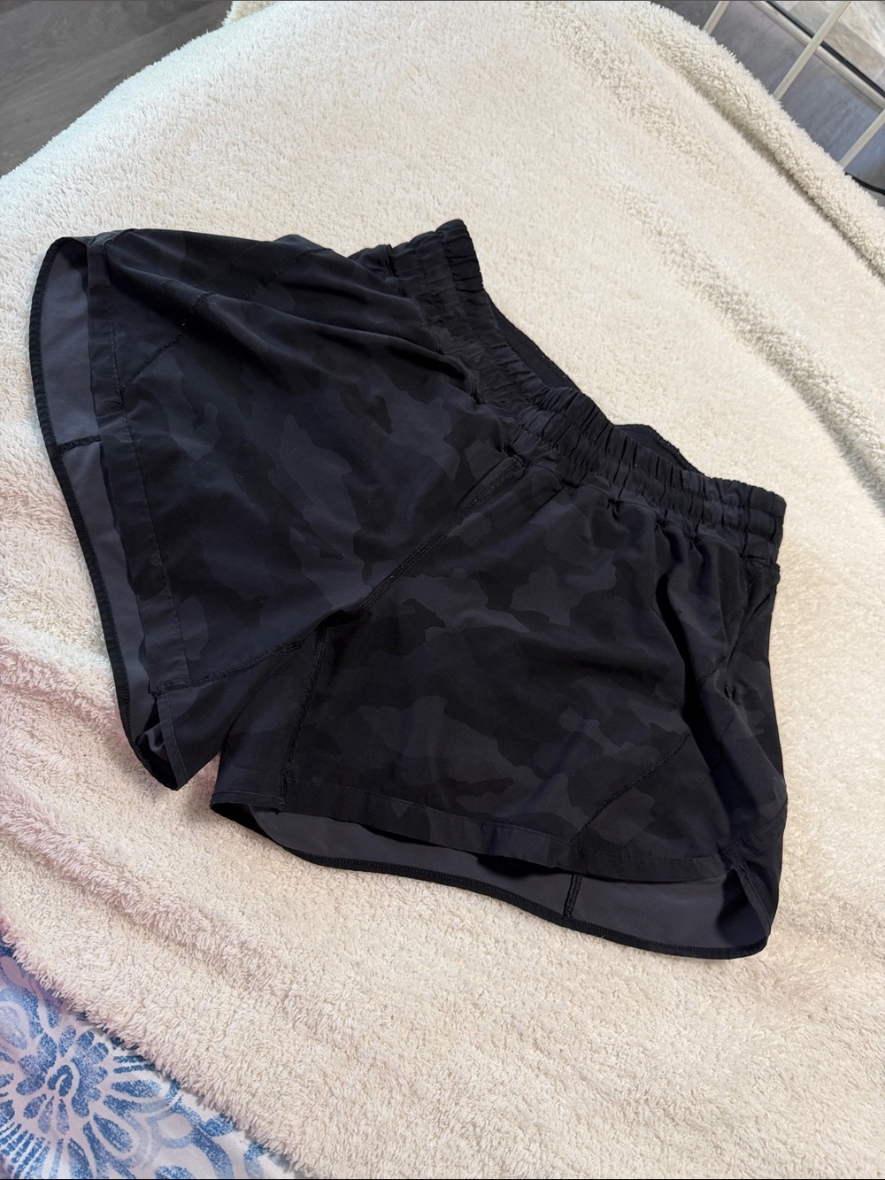 lululemon athletica track that camo Black Athletic Running Shorts